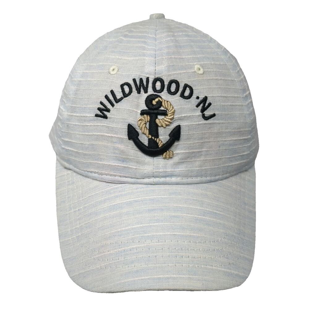 Lucky 7 USA Baseball Cap Blue One Size Wildwood NJ Anchor Striped Hat Cotton